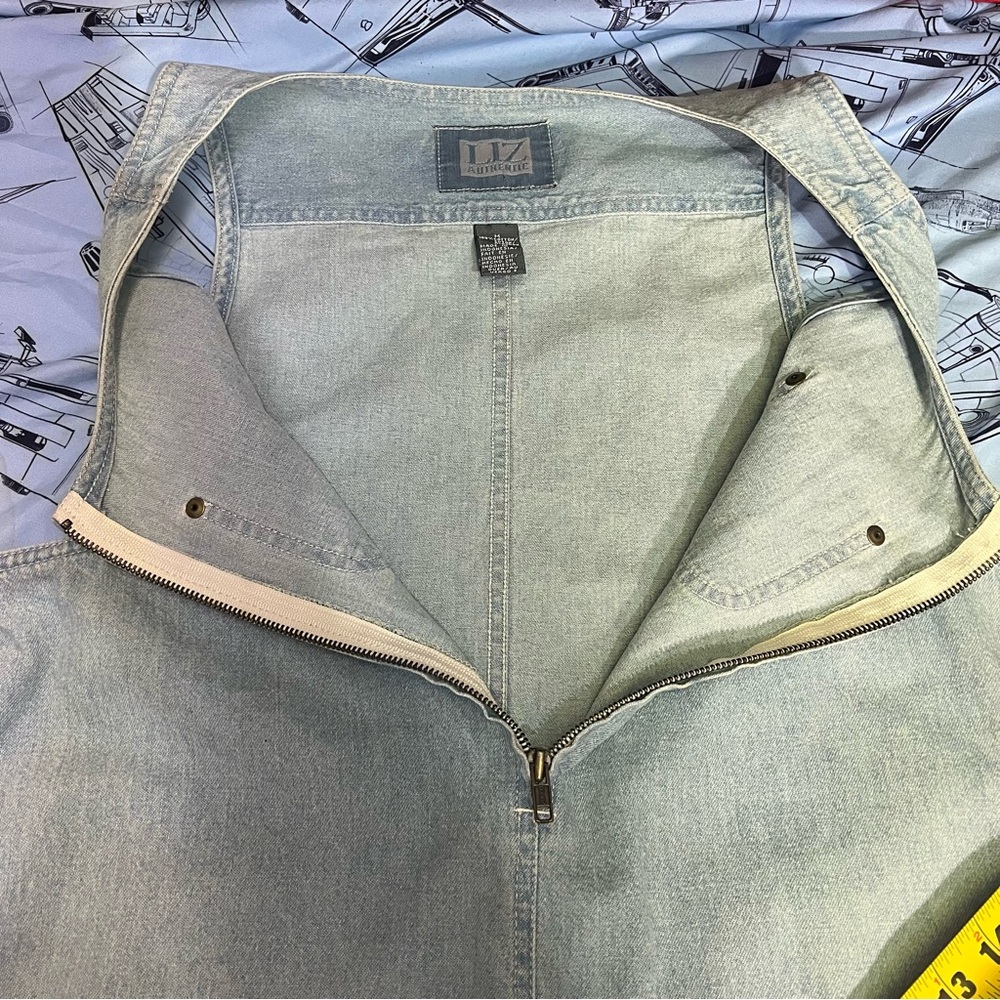 Liz Claiborne Denim Zip-Front Dress - Picture 4 of 9
